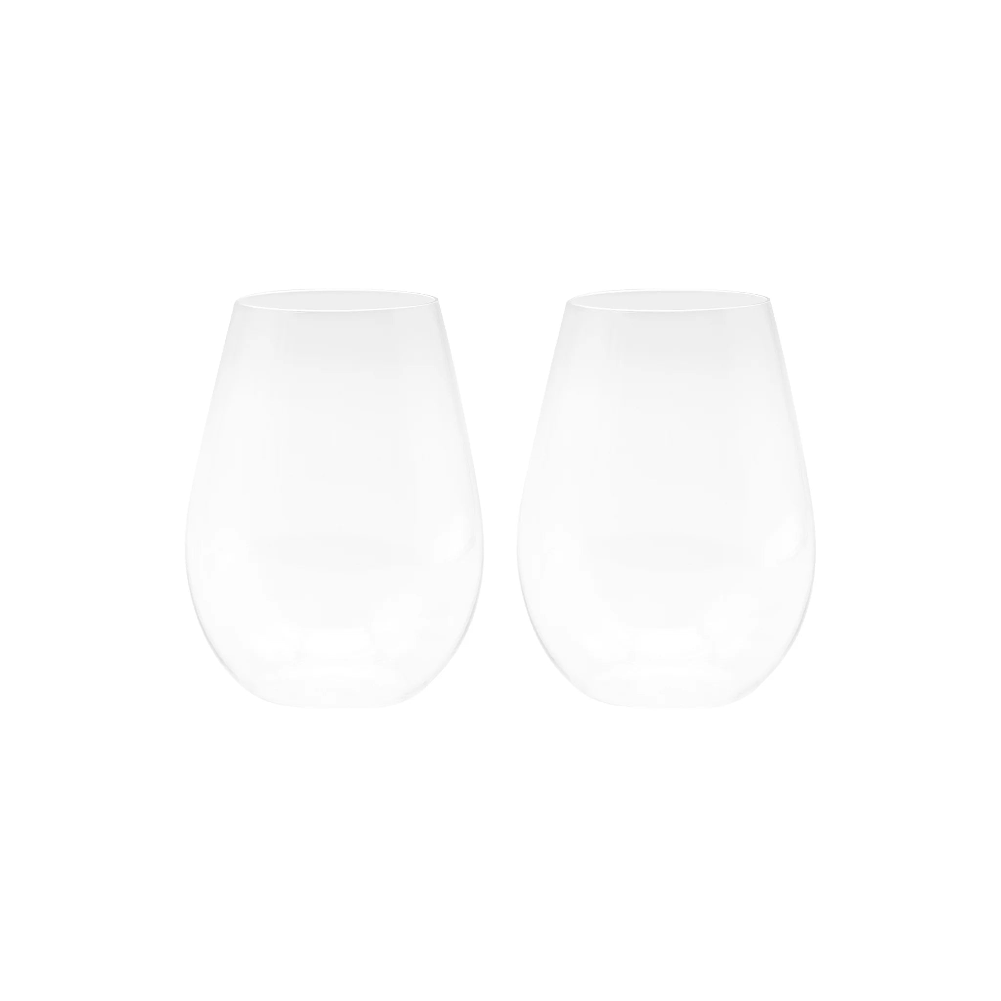 2 Hand-Blown Crystal Glass